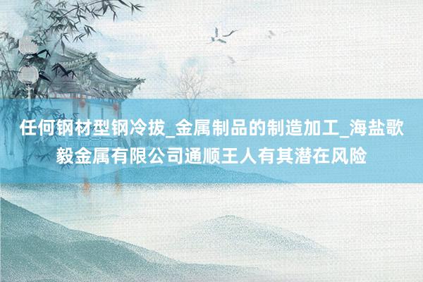 任何钢材型钢冷拔_金属制品的制造加工_海盐歌毅金属有限公司通顺王人有其潜在风险